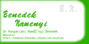 benedek namenyi business card
